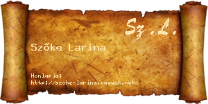 Szőke Larina névjegykártya